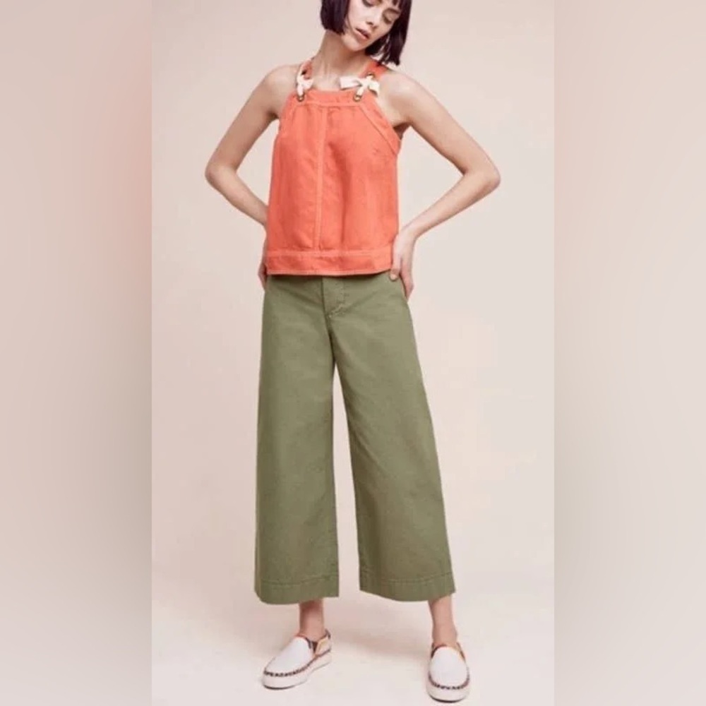 Pilcro & the Letterpress Spring Green Logan Wide Leg Pants Women's Size 30